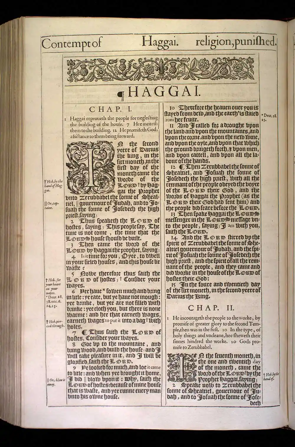 Haggai Chapter 1 Original 1611 KJV Bible Scan