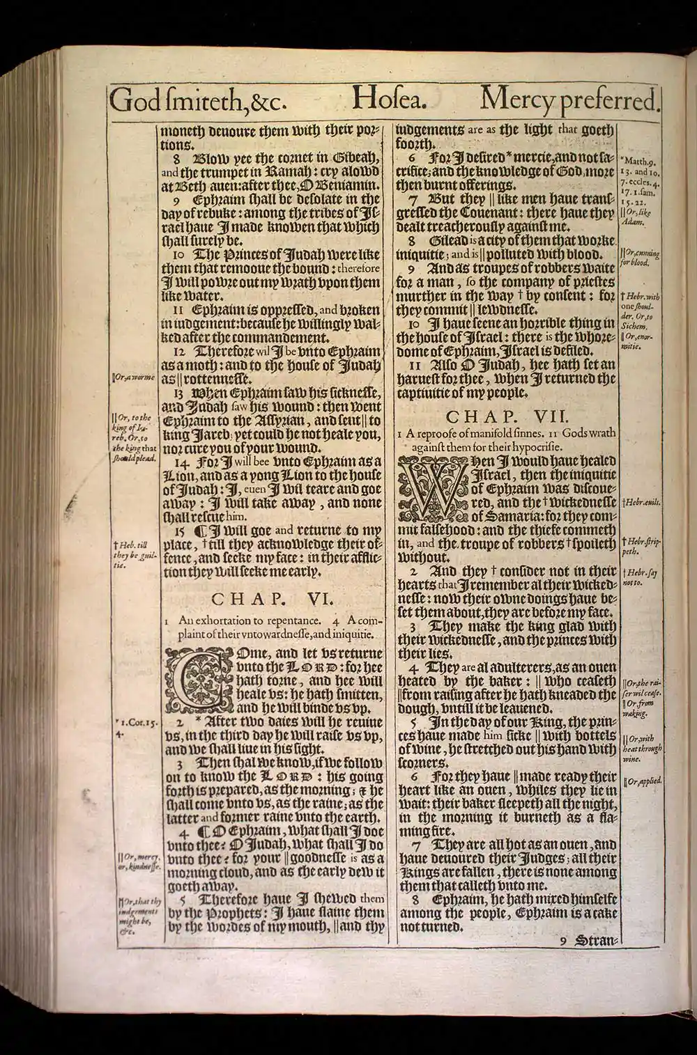 Hosea Chapter 6 Original 1611 KJV Bible Scan