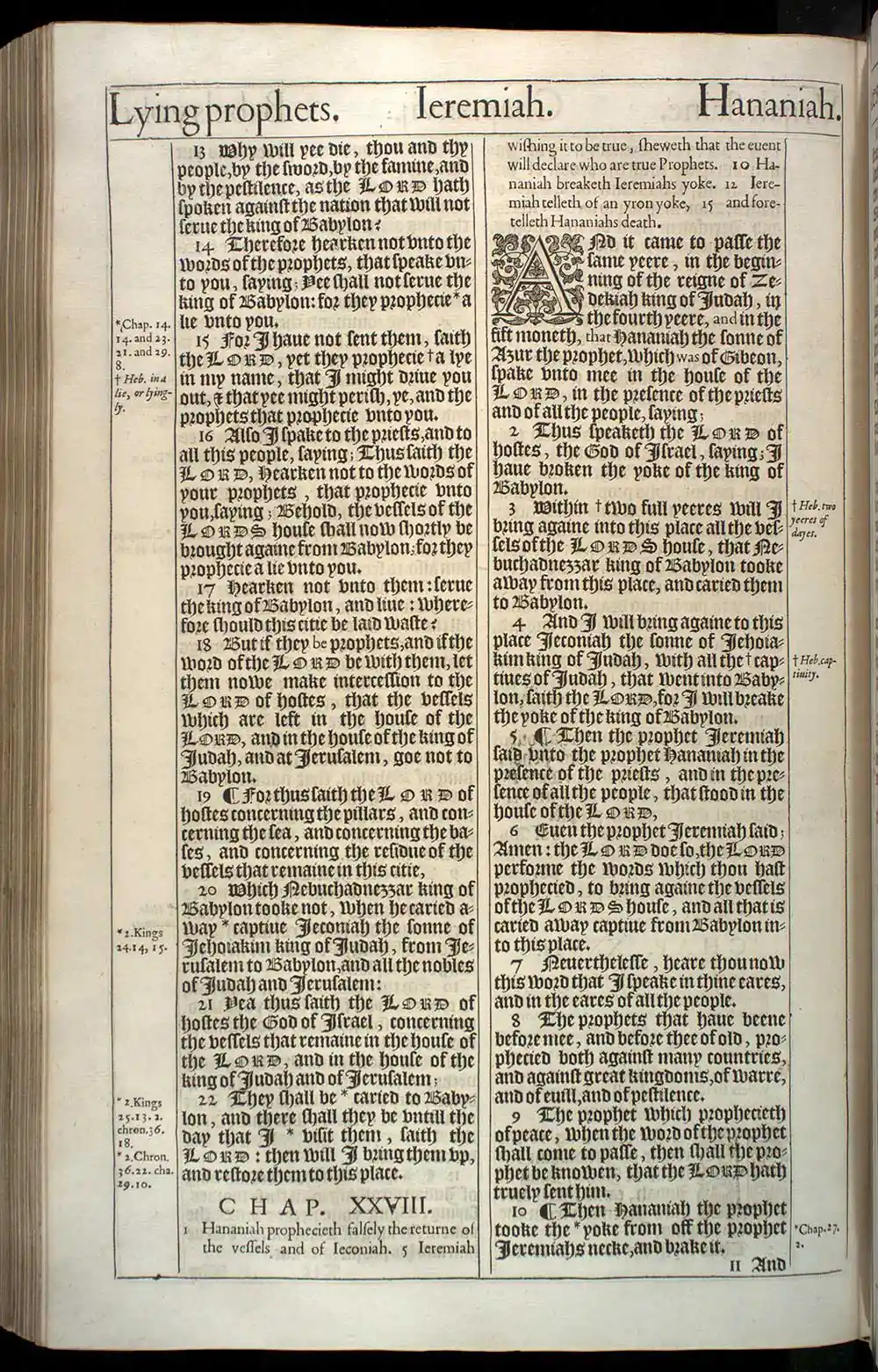 Jeremiah Chapter 27 Original 1611 KJV Bible Scan