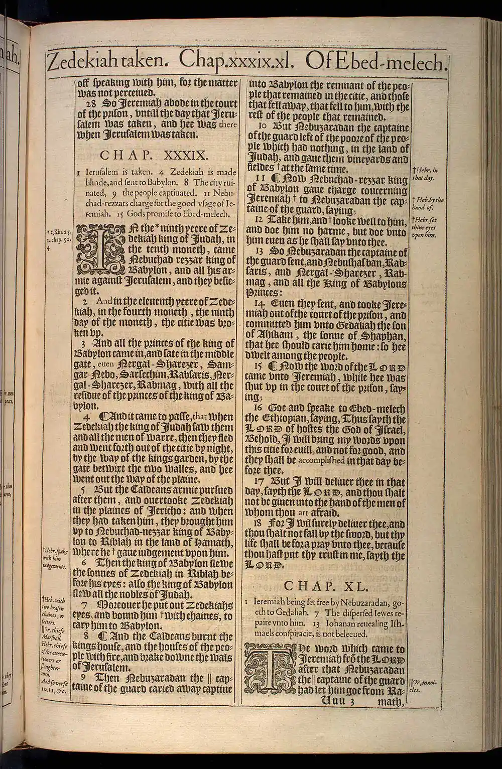 Jeremiah Chapter 38 Original 1611 KJV Bible Scan
