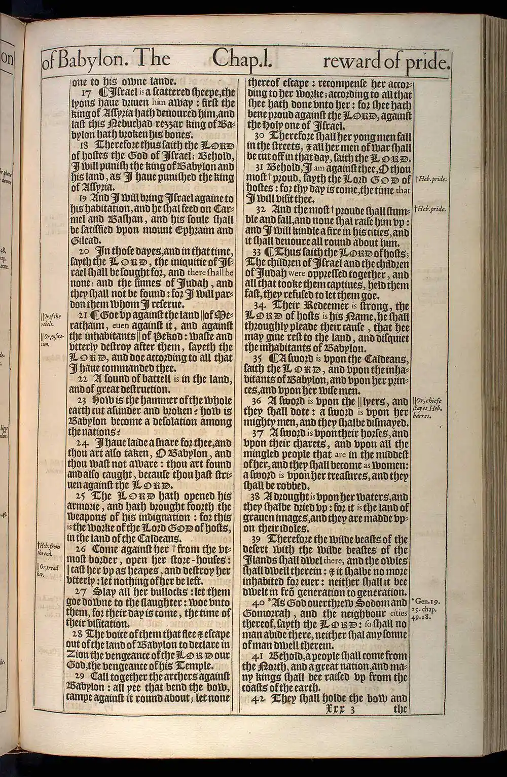 Jeremiah Chapter 50 Original 1611 KJV Bible Scan