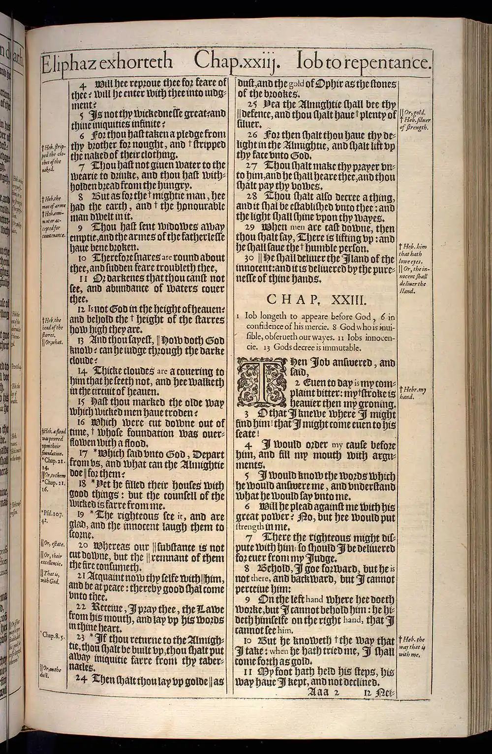 Job Chapter 23 Original 1611 KJV Bible Scan