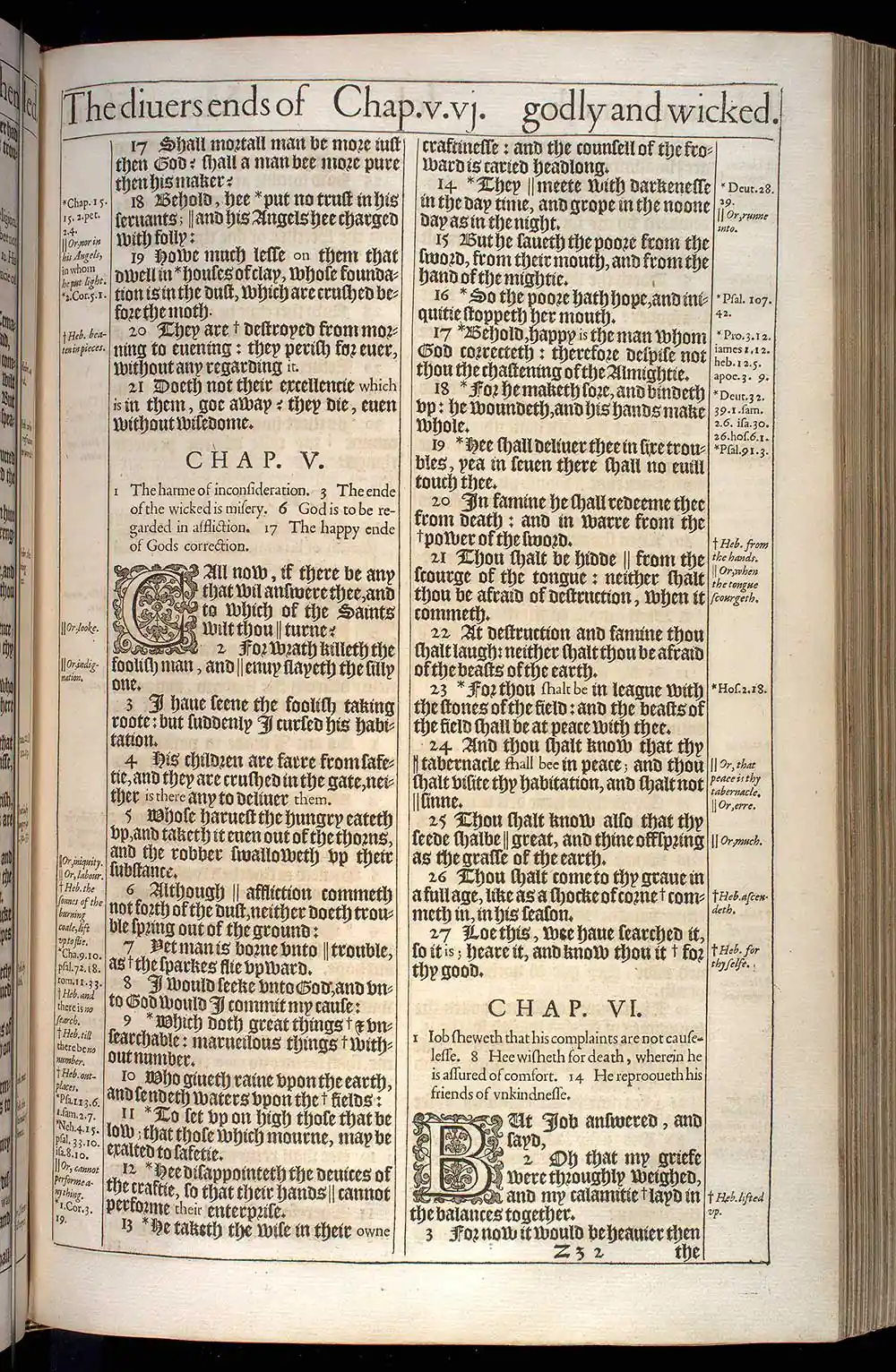 Job Chapter 4 Original 1611 KJV Bible Scan