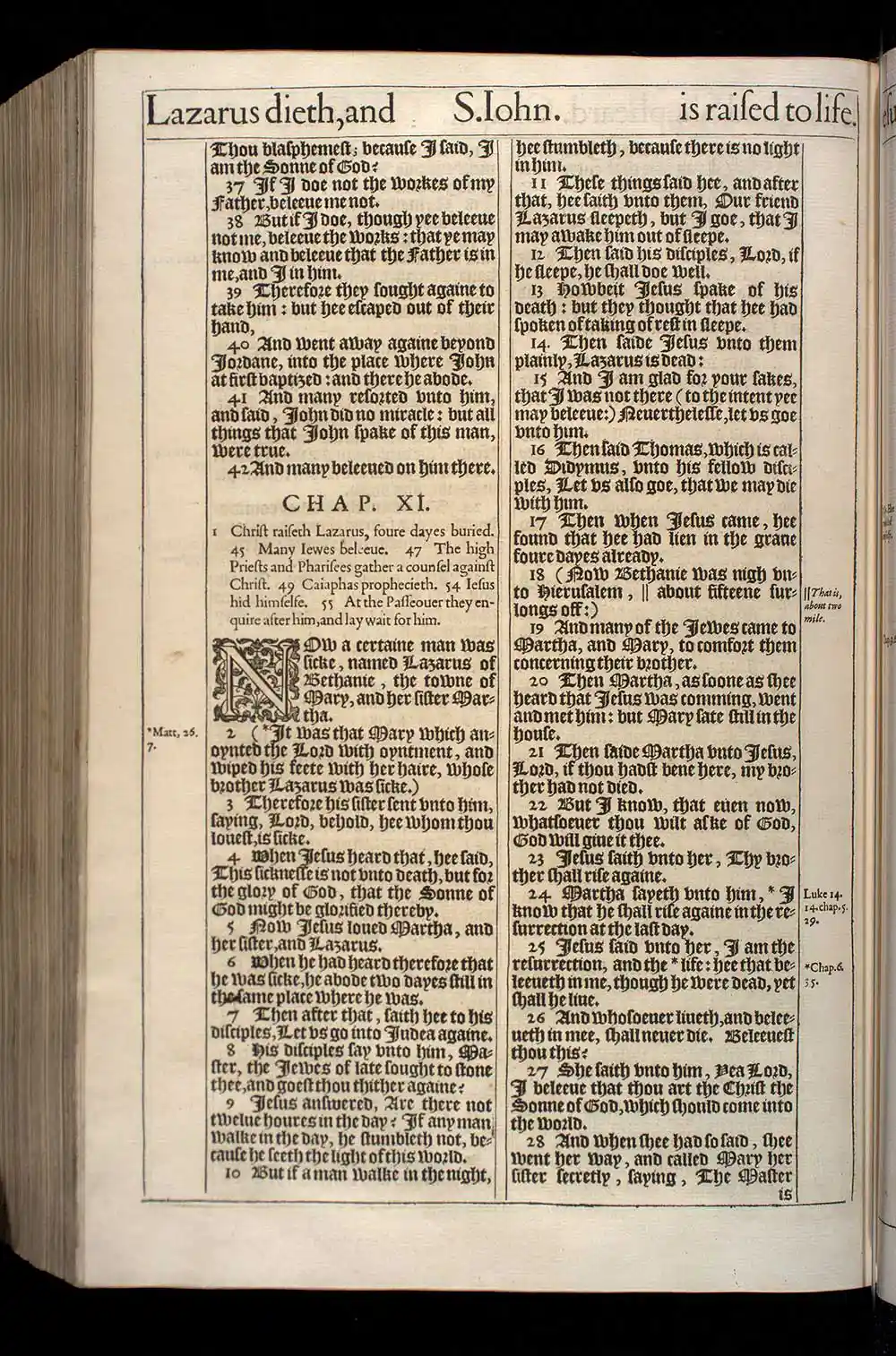 John Chapter 11 Original 1611 KJV Bible Scan