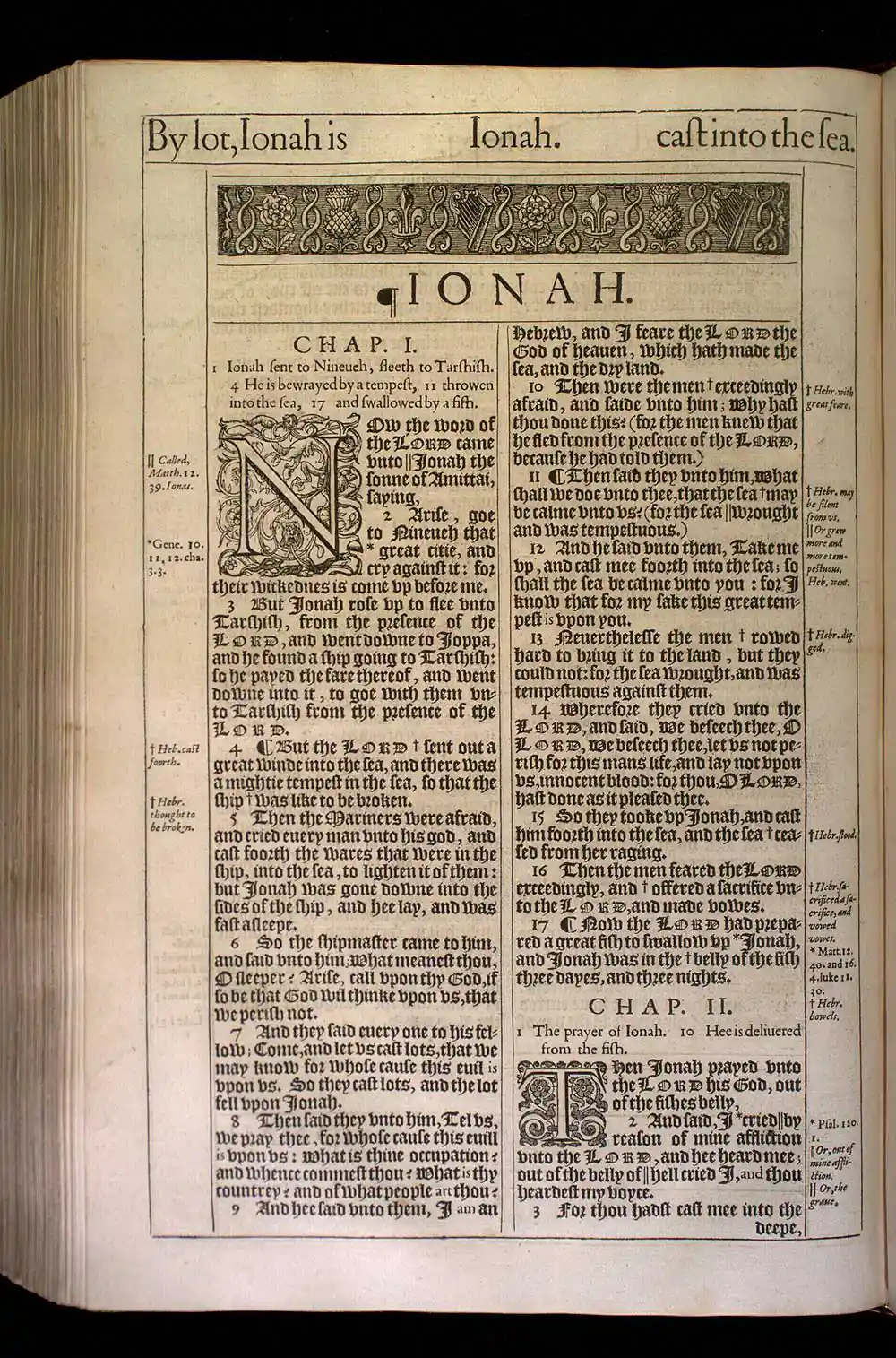 Jonah Chapter 2 Original 1611 KJV Bible Scan