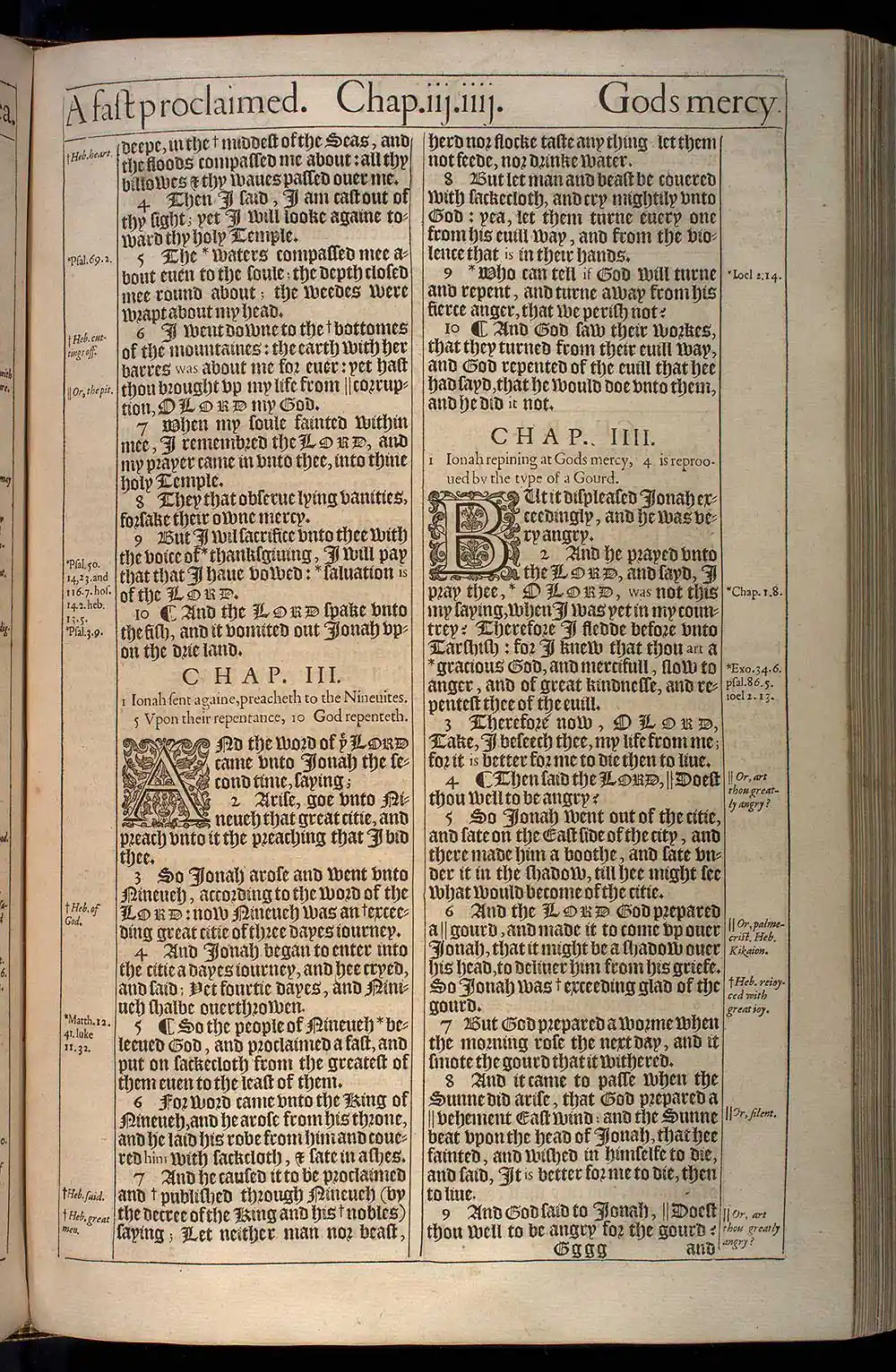 Jonah Chapter 2 Original 1611 KJV Bible Scan