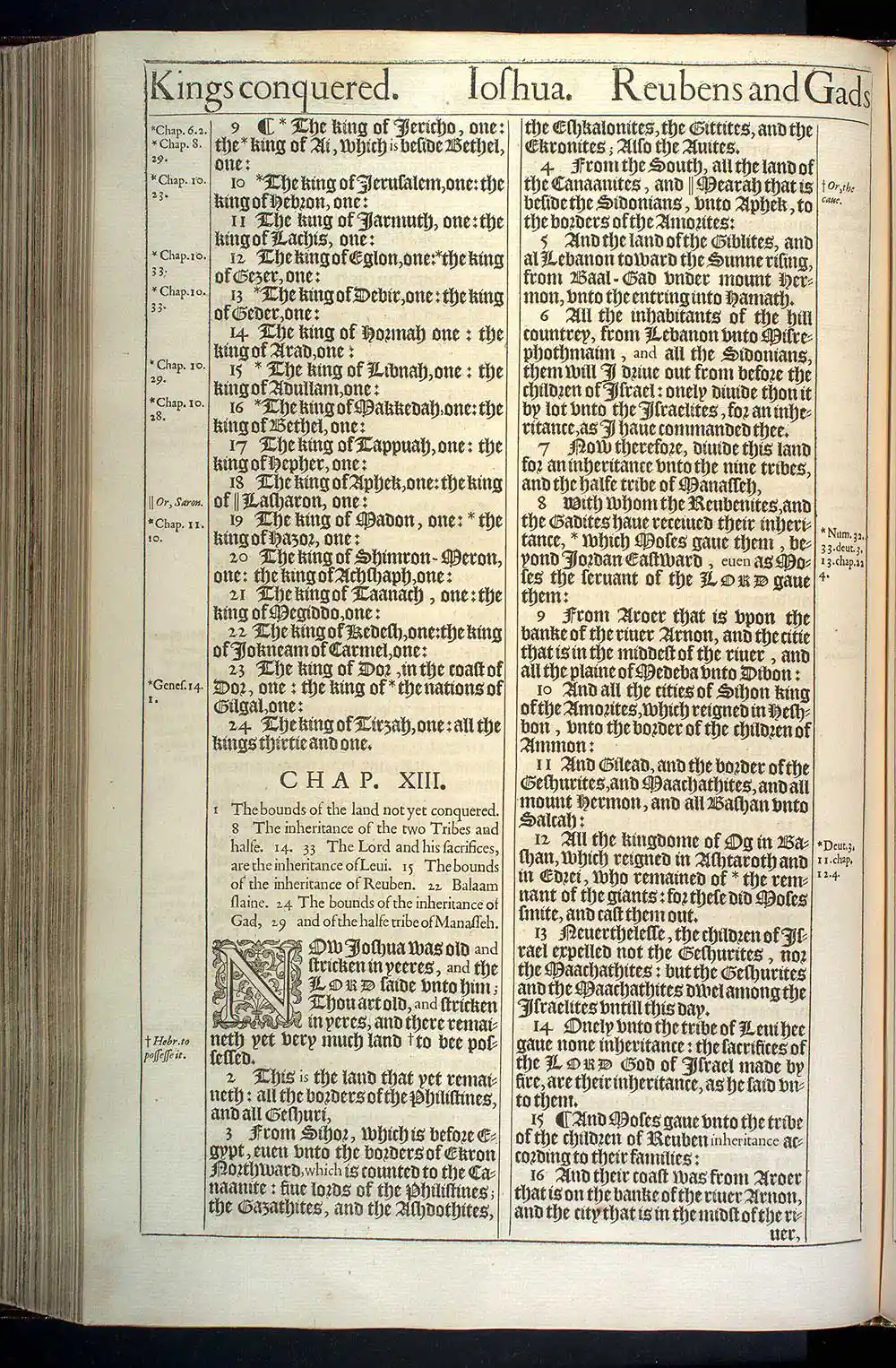Joshua Chapter 13 Original 1611 KJV Bible Scan