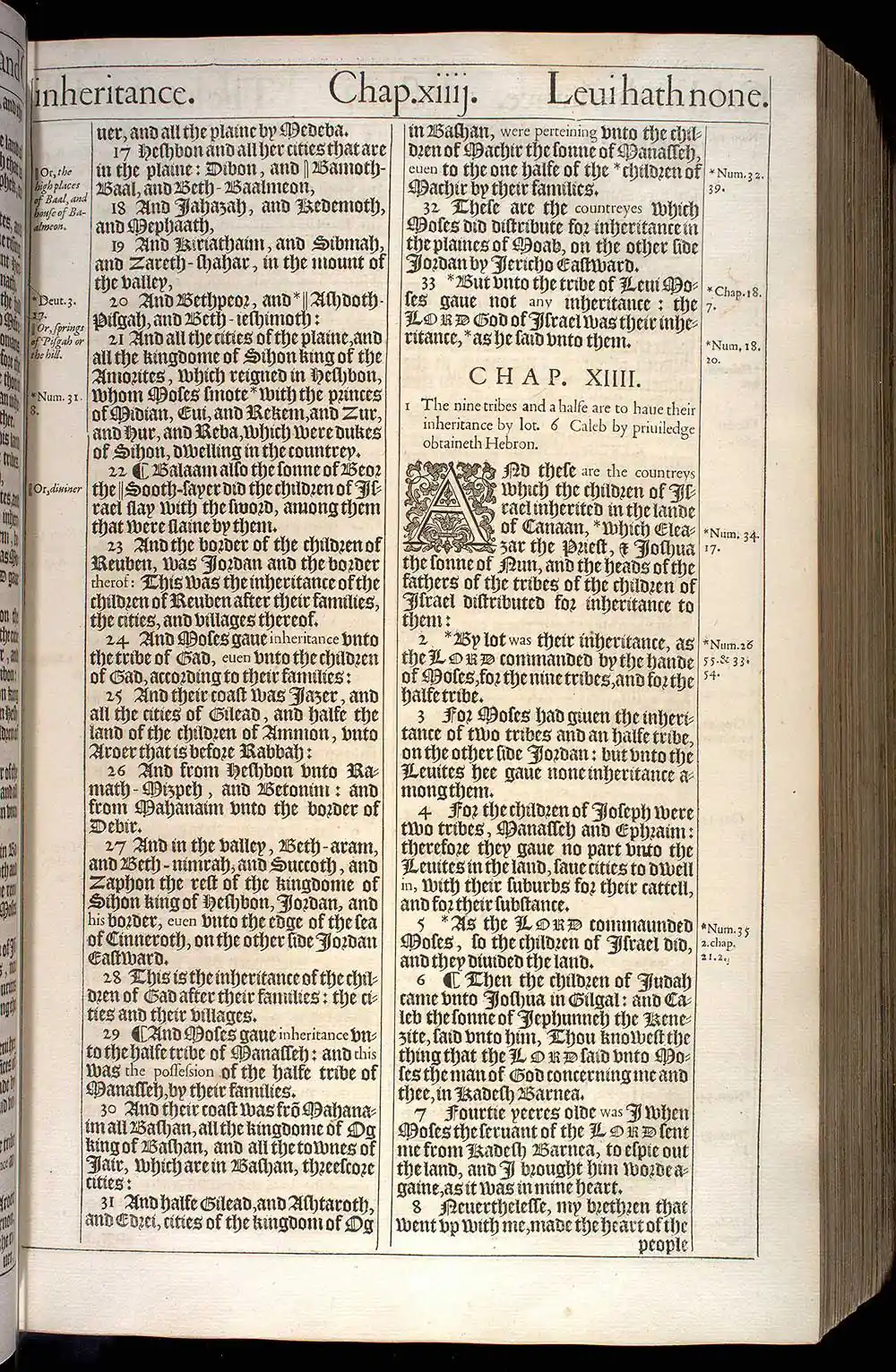 Joshua Chapter 14 Original 1611 KJV Bible Scan