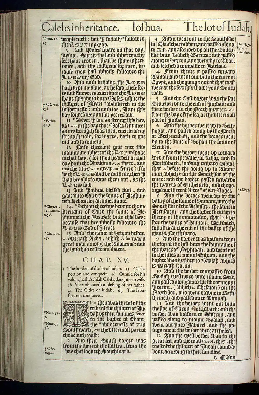 Joshua Chapter 14 Original 1611 KJV Bible Scan