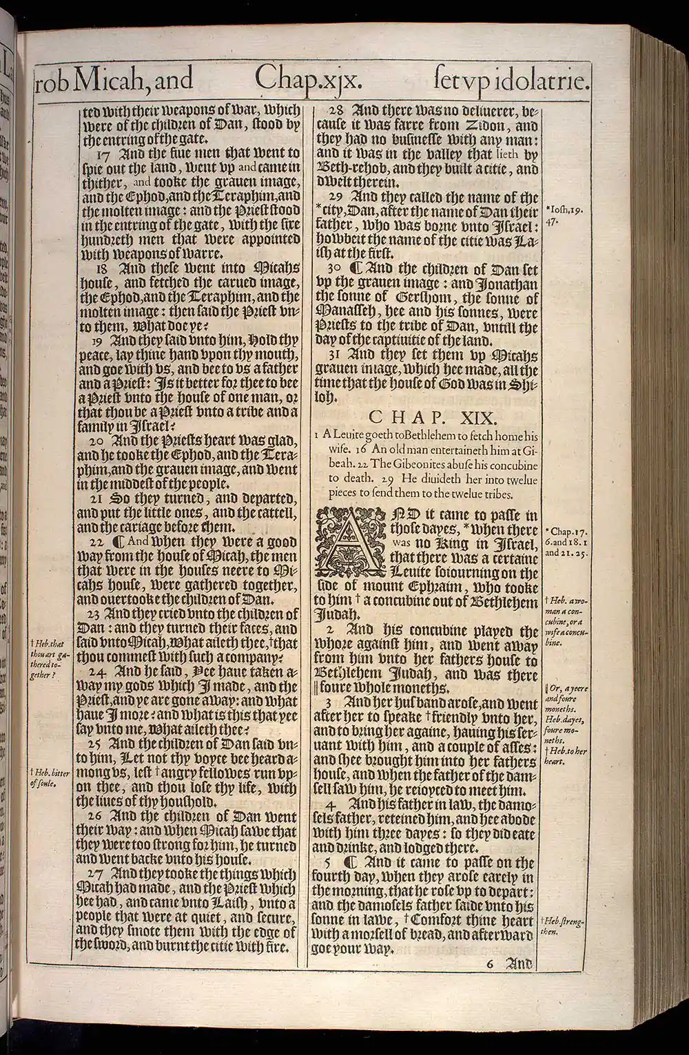 Judges Chapter 19 Original 1611 KJV Bible Scan