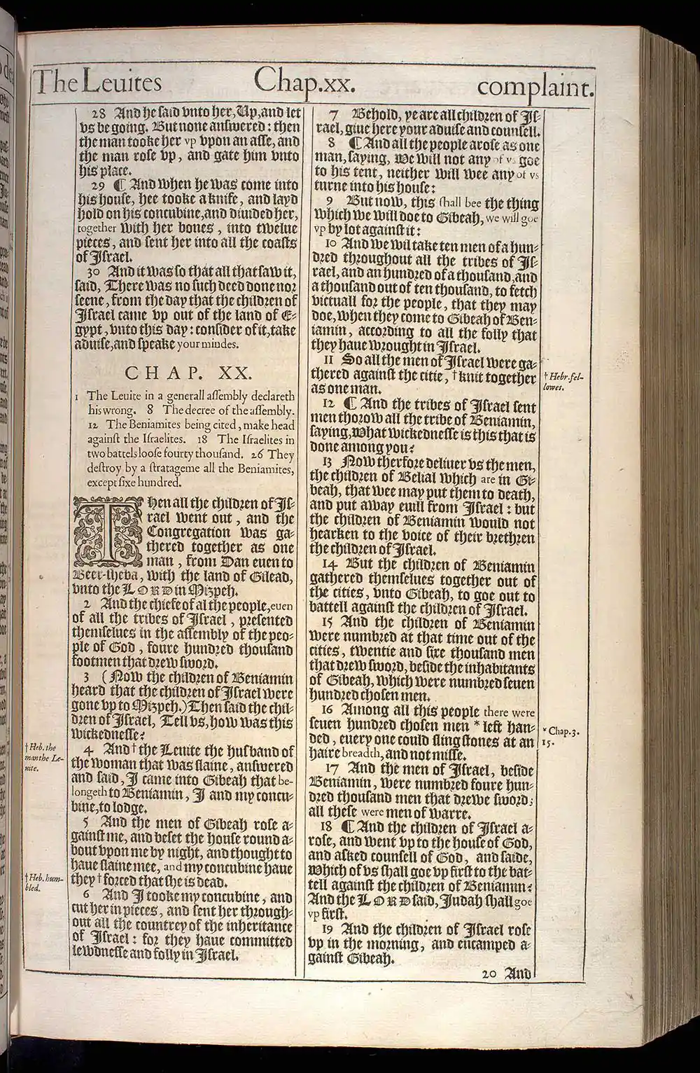 Judges Chapter 19 Original 1611 KJV Bible Scan