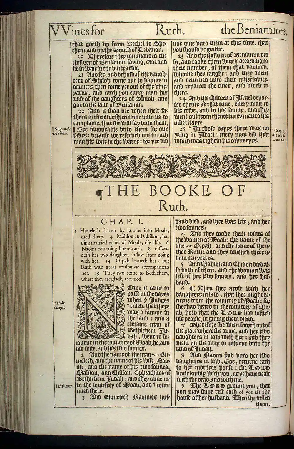 Judges Chapter 21 Original 1611 KJV Bible Scan