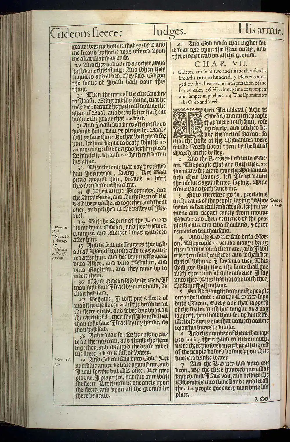 Judges Chapter 7 Original 1611 KJV Bible Scan