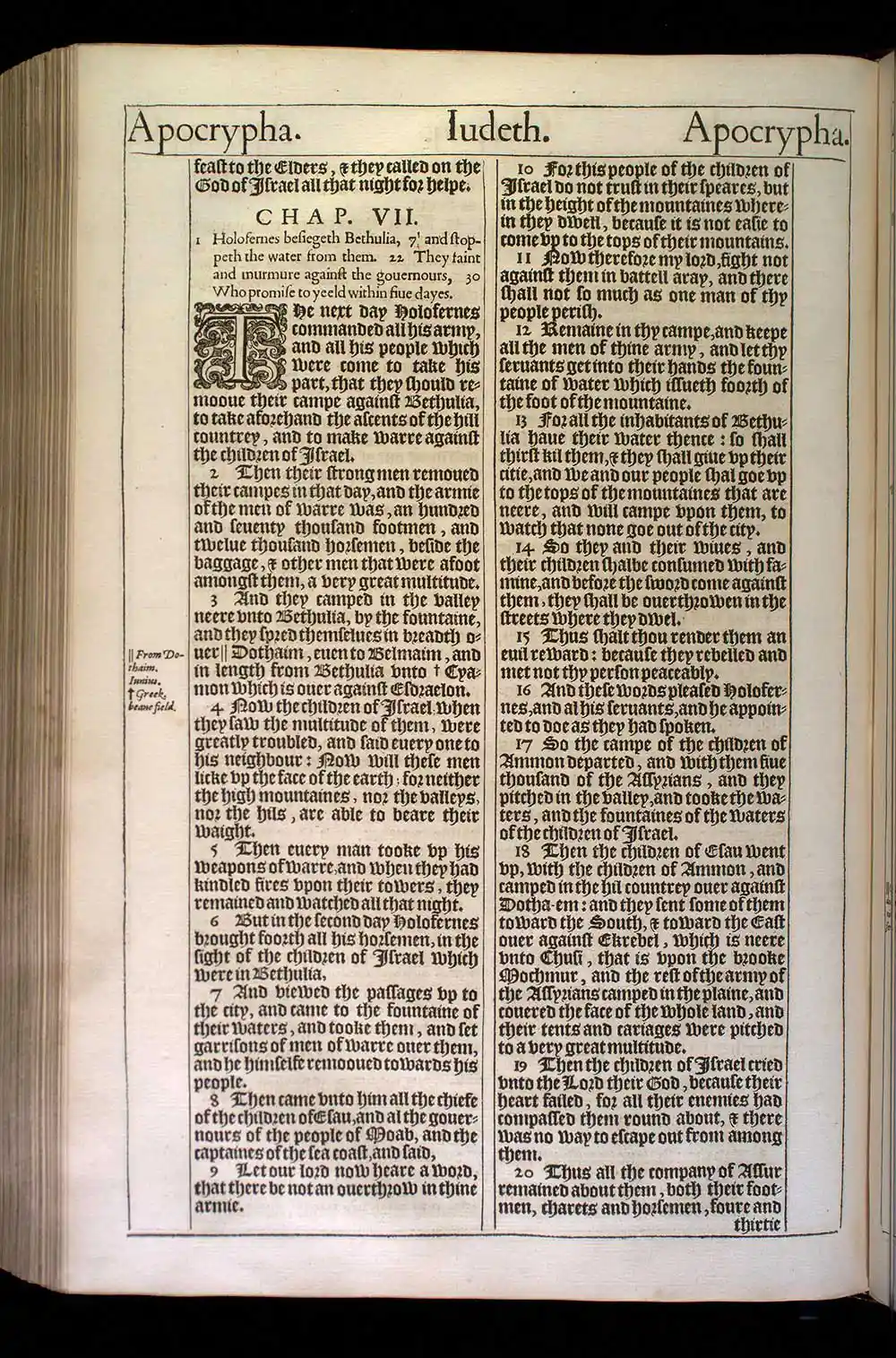 Judith Chapter 7 Original 1611 KJV Bible Scan