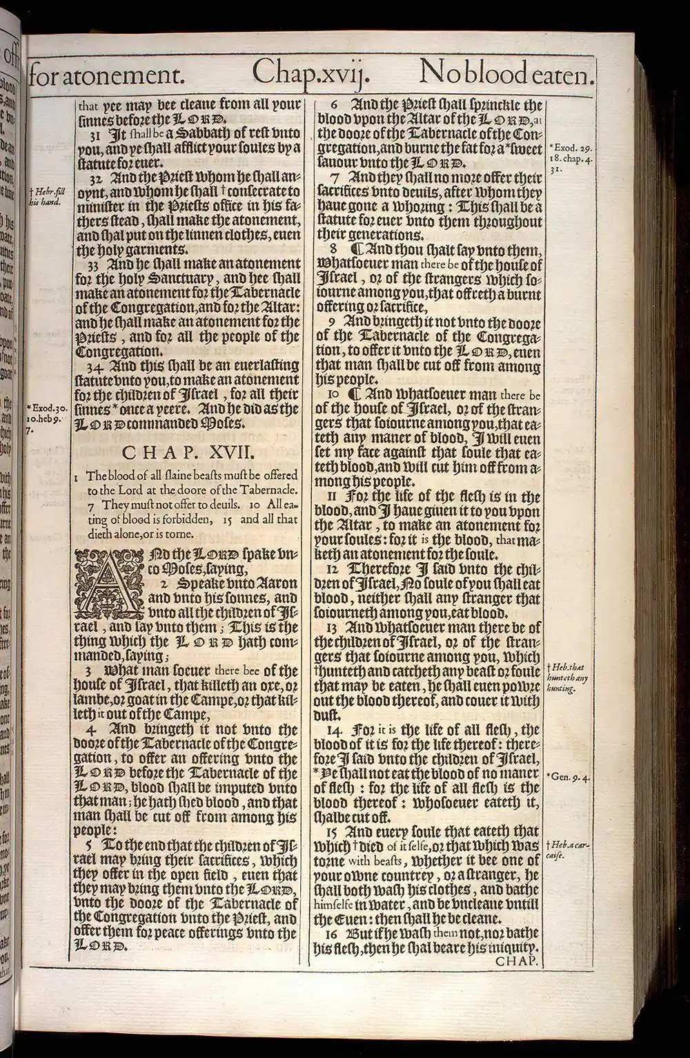 Leviticus Chapter 17 Original 1611 KJV Bible Scan