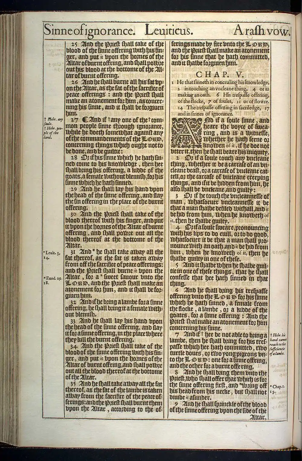 Leviticus Chapter 4 Original 1611 KJV Bible Scan
