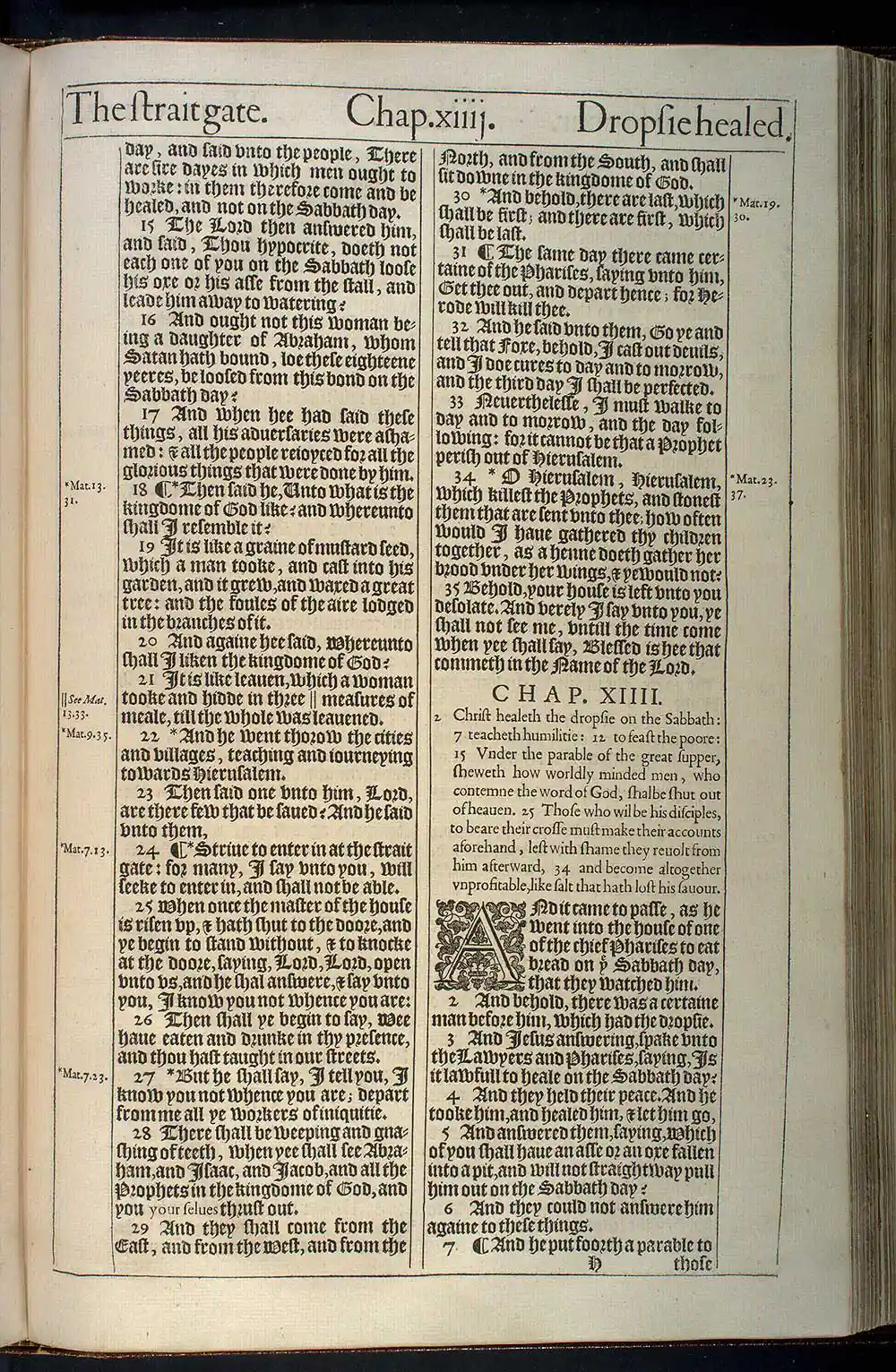 Luke Chapter 13 Original 1611 KJV Bible Scan