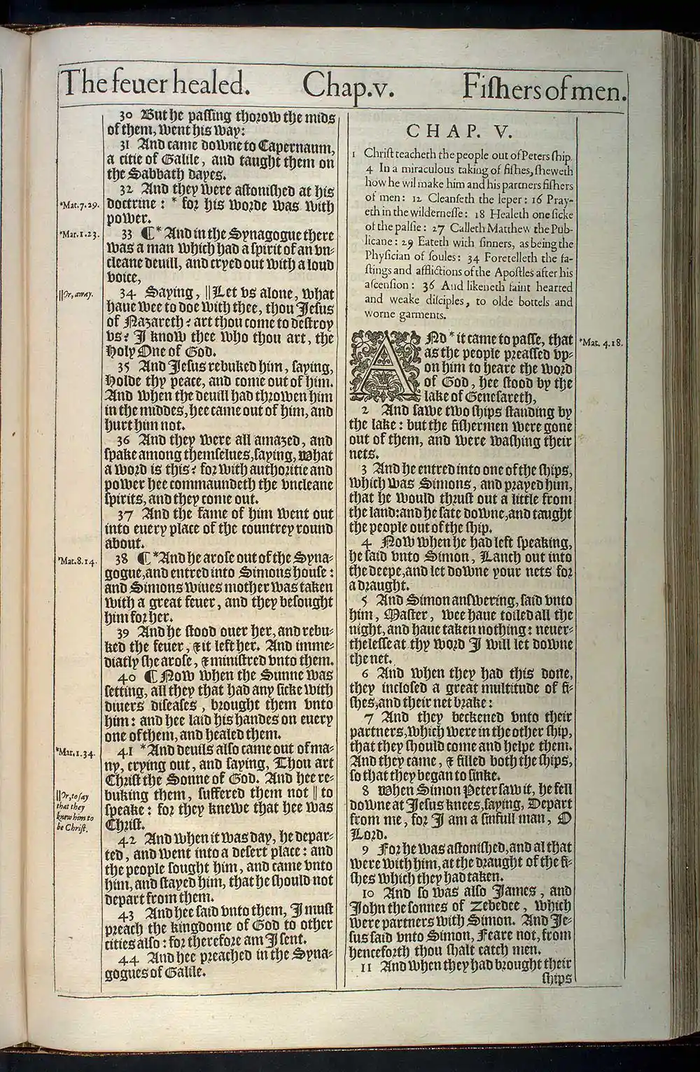 Luke Chapter 4 Original 1611 KJV Bible Scan