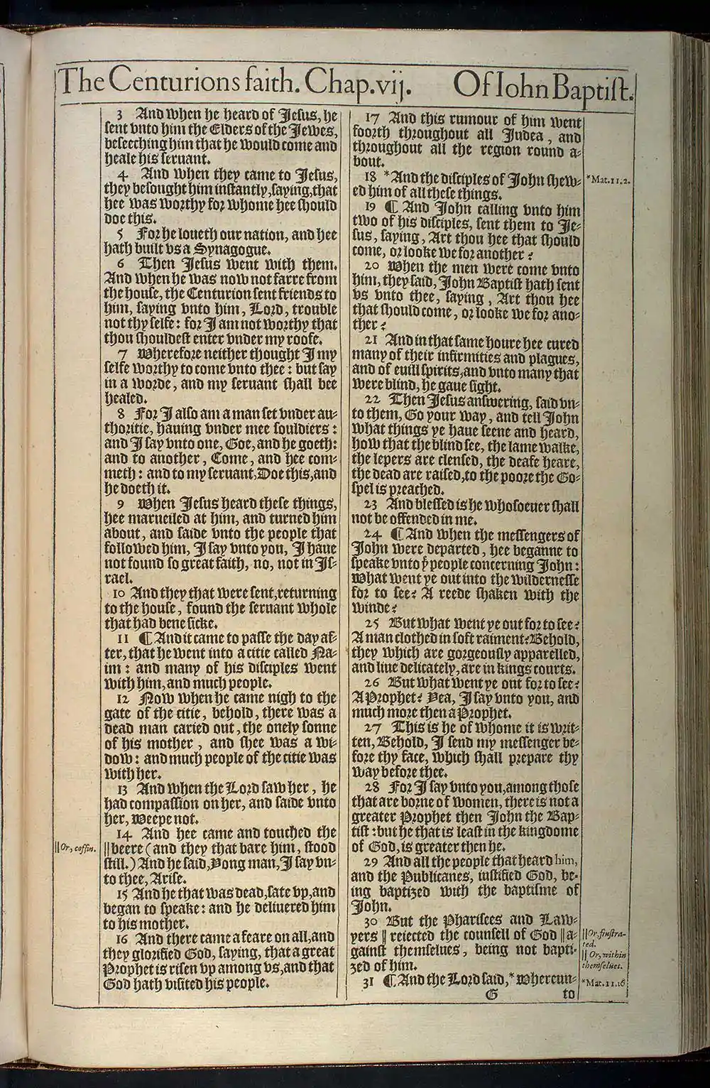 Luke Chapter 7 Original 1611 KJV Bible Scan