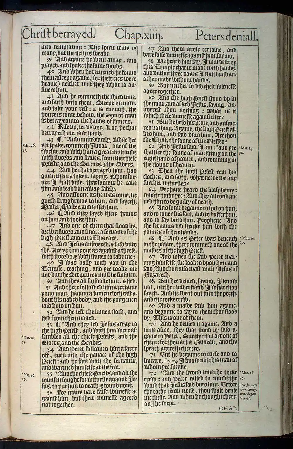 Mark Chapter 14 Original 1611 KJV Bible Scan