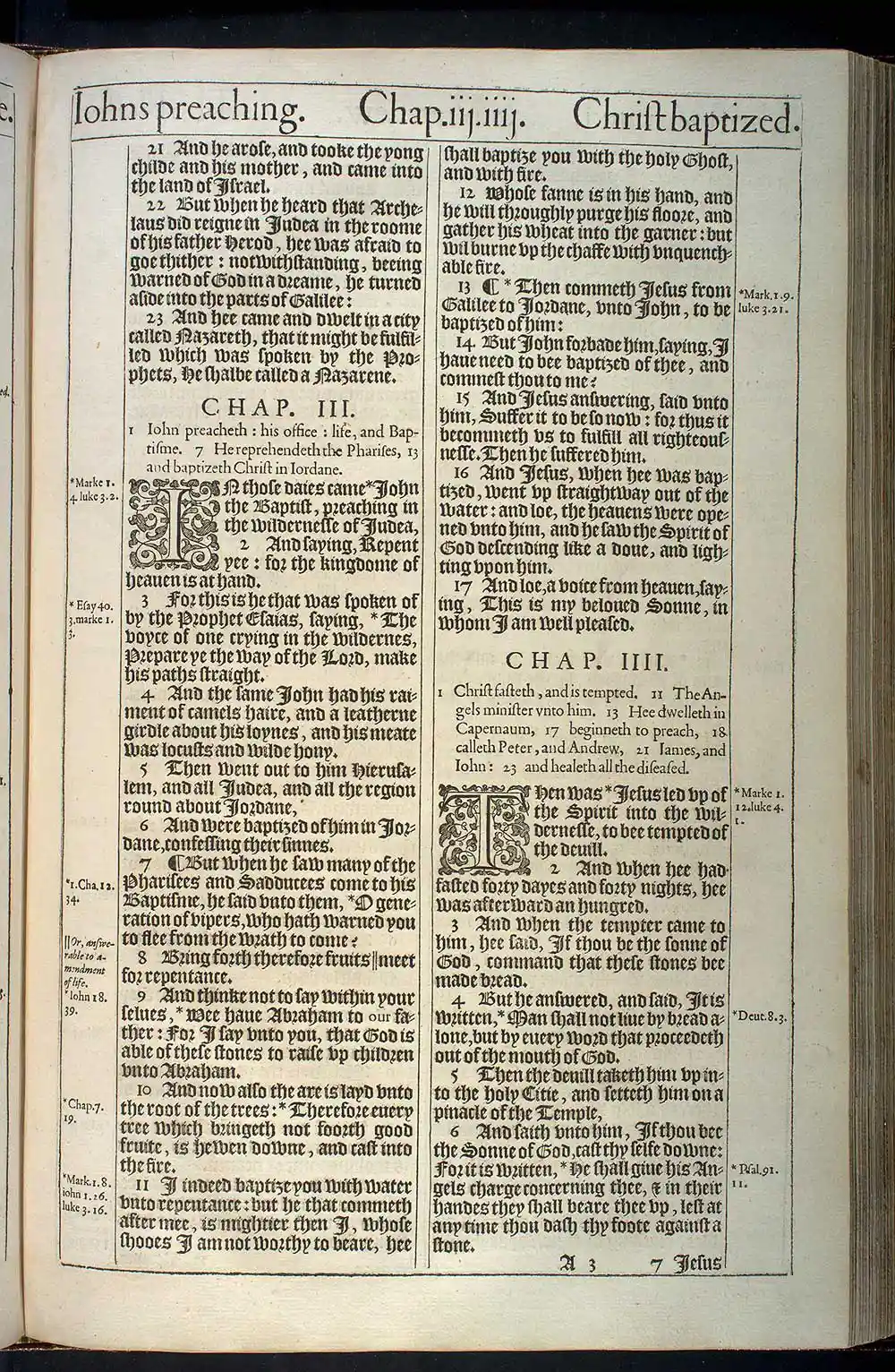 Matthew Chapter 3 Original 1611 KJV Bible Scan