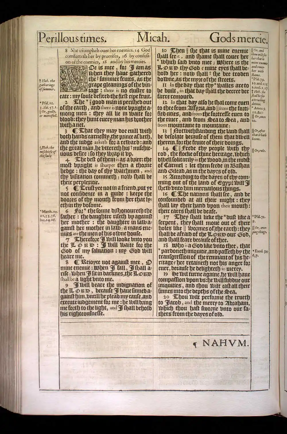 Micah Chapter 7 Original 1611 KJV Bible Scan
