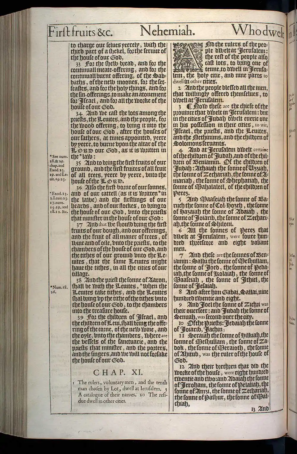 Nehemiah Chapter 10 Original 1611 KJV Bible Scan