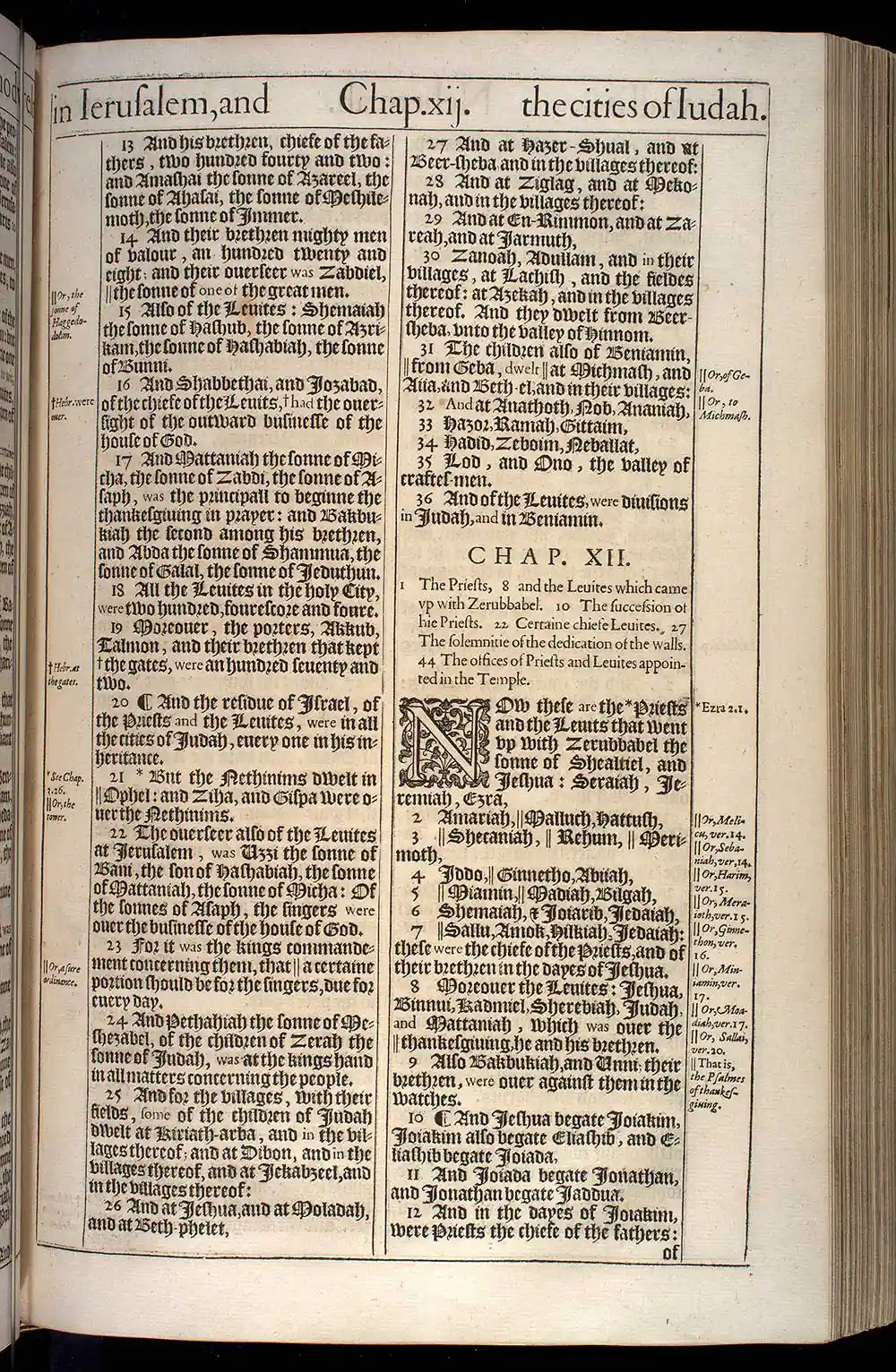 Nehemiah Chapter 11 Original 1611 KJV Bible Scan