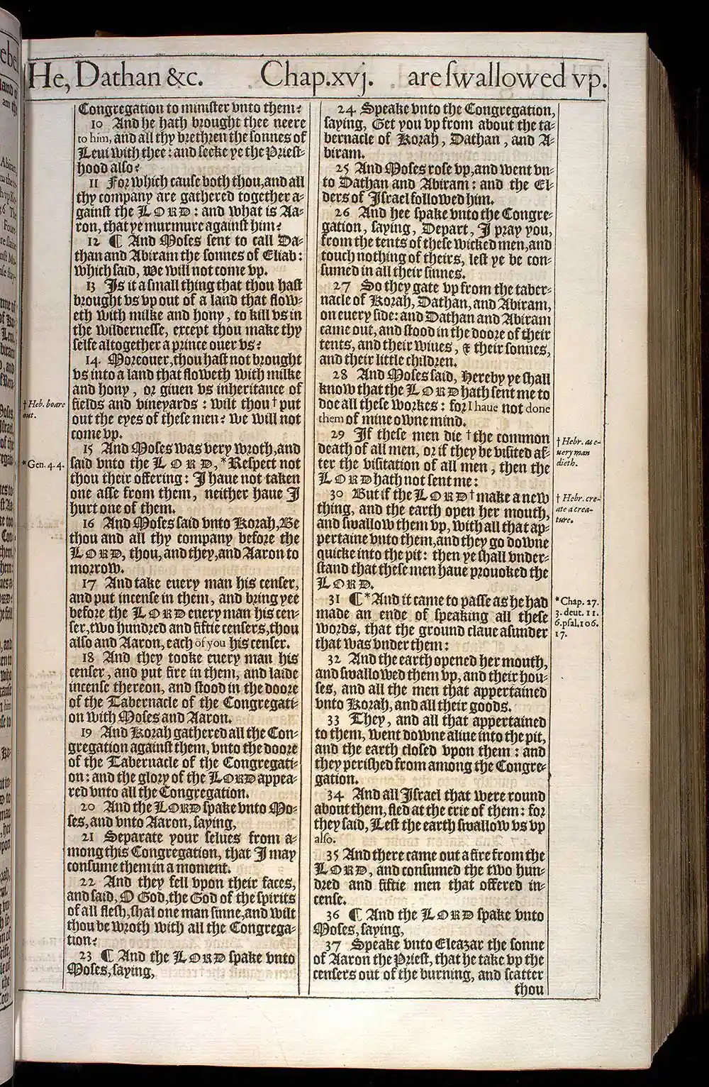 Numbers Chapter 16 Original 1611 KJV Bible Scan