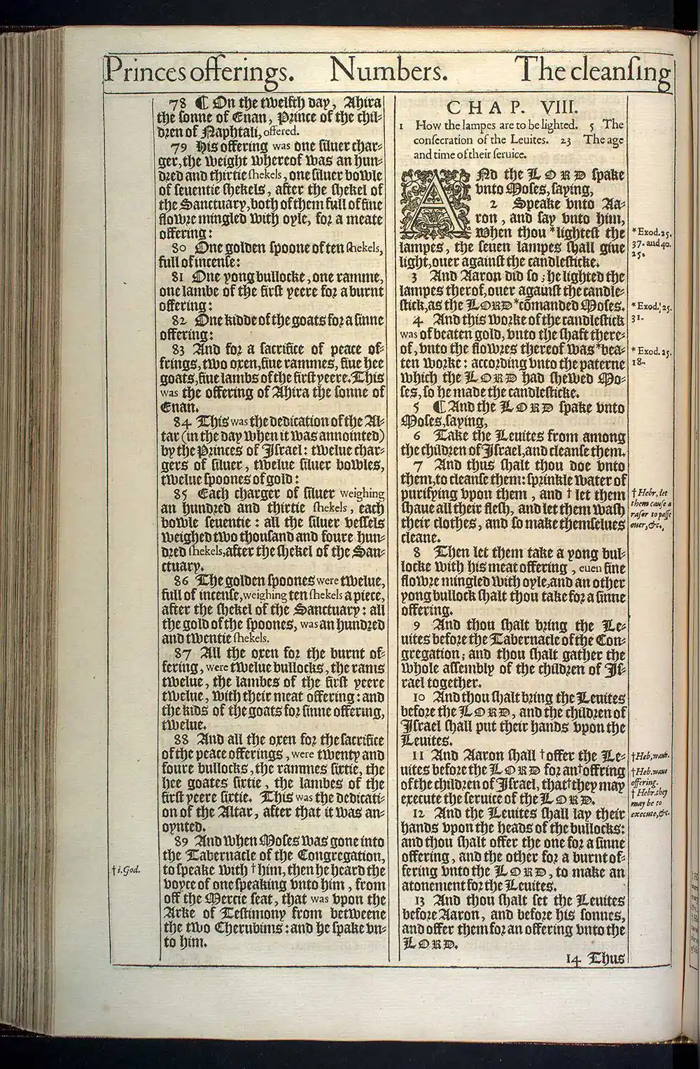 Numbers Chapter 8 Original 1611 KJV Bible Scan