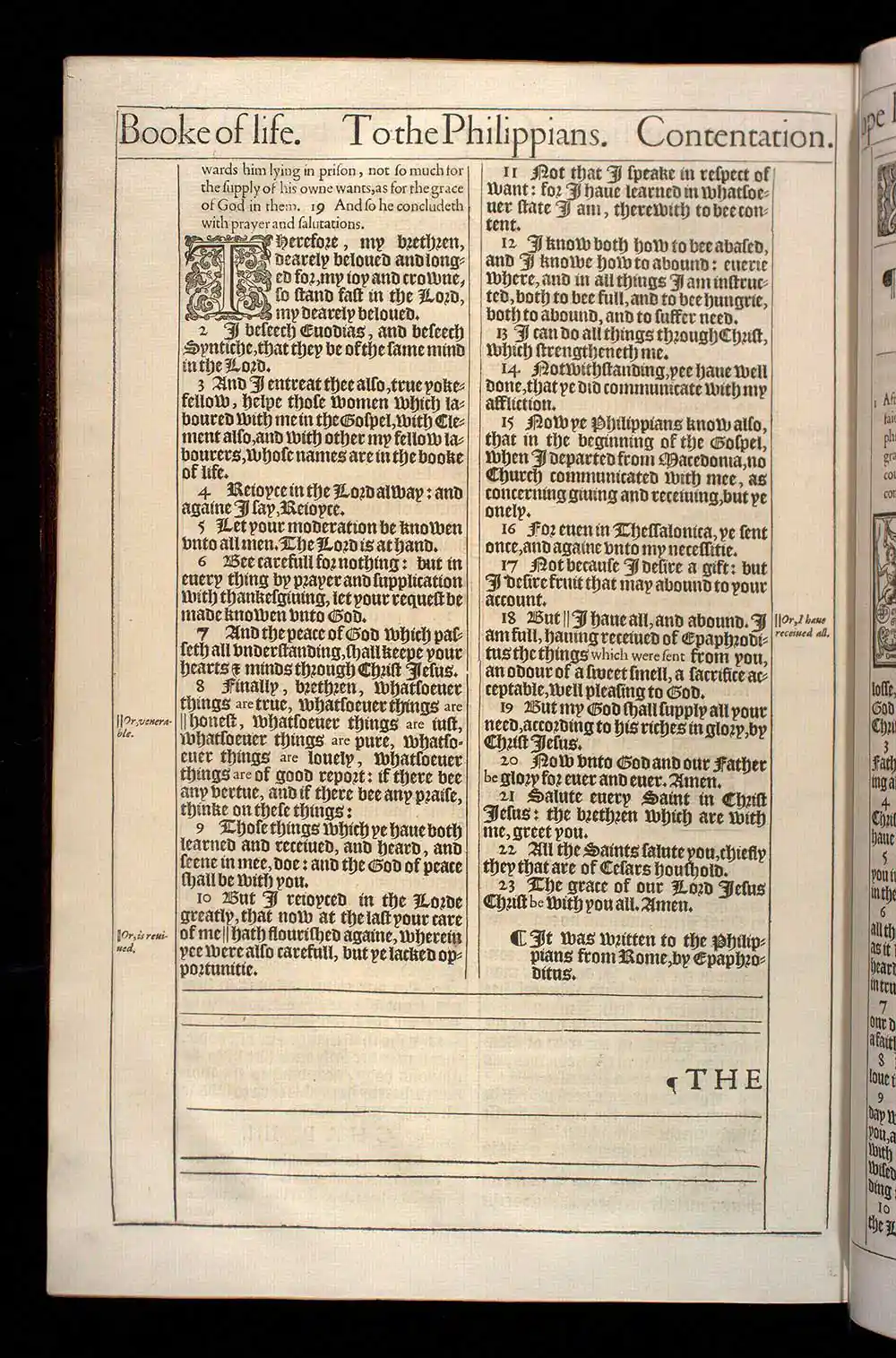 Philippians Chapter 4 Original 1611 KJV Bible Scan