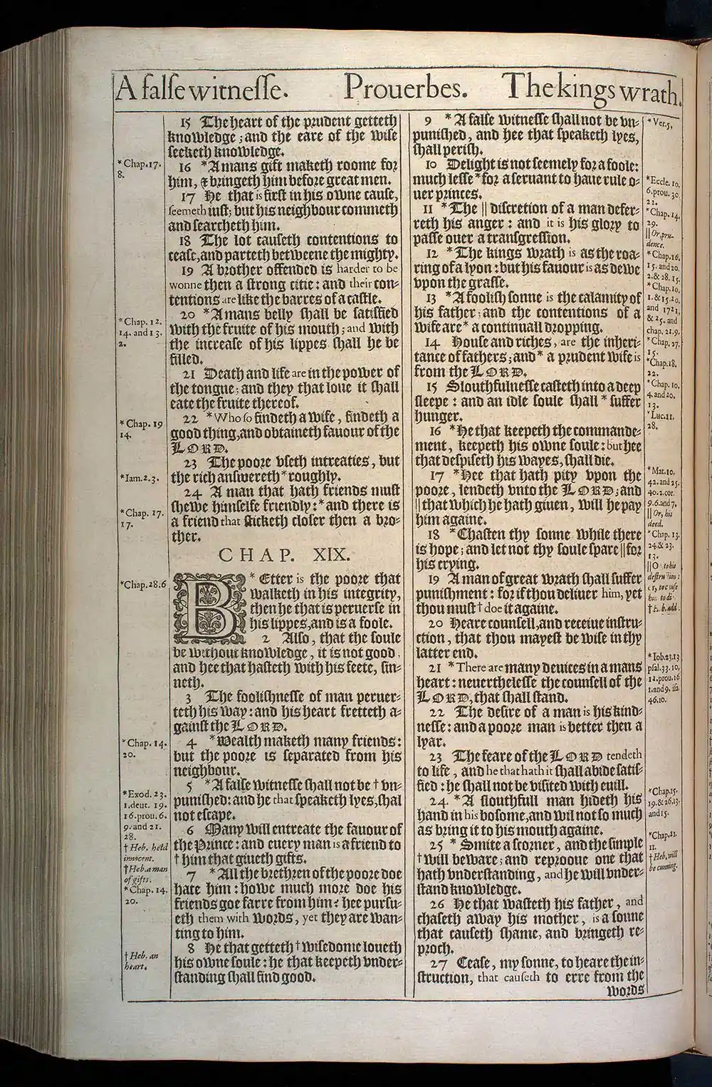 Proverbs Chapter 19 Original 1611 KJV Bible Scan