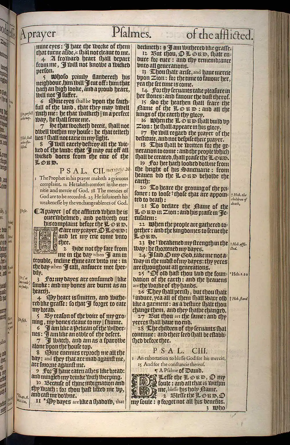 Psalms Chapter 103 Original 1611 KJV Bible Scan