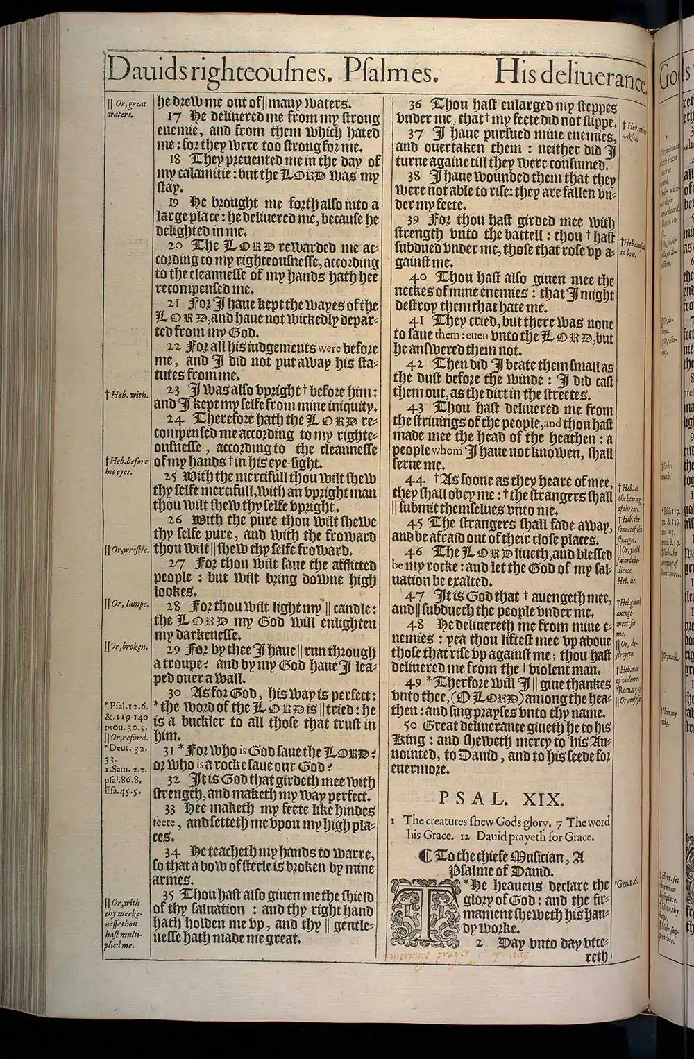 Psalms Chapter 19 Original 1611 KJV Bible Scan