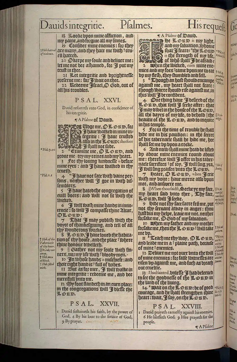 Psalms Chapter 27 Original 1611 KJV Bible Scan