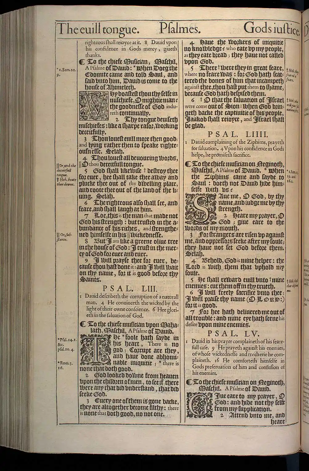 Psalms Chapter 52 Original 1611 KJV Bible Scan