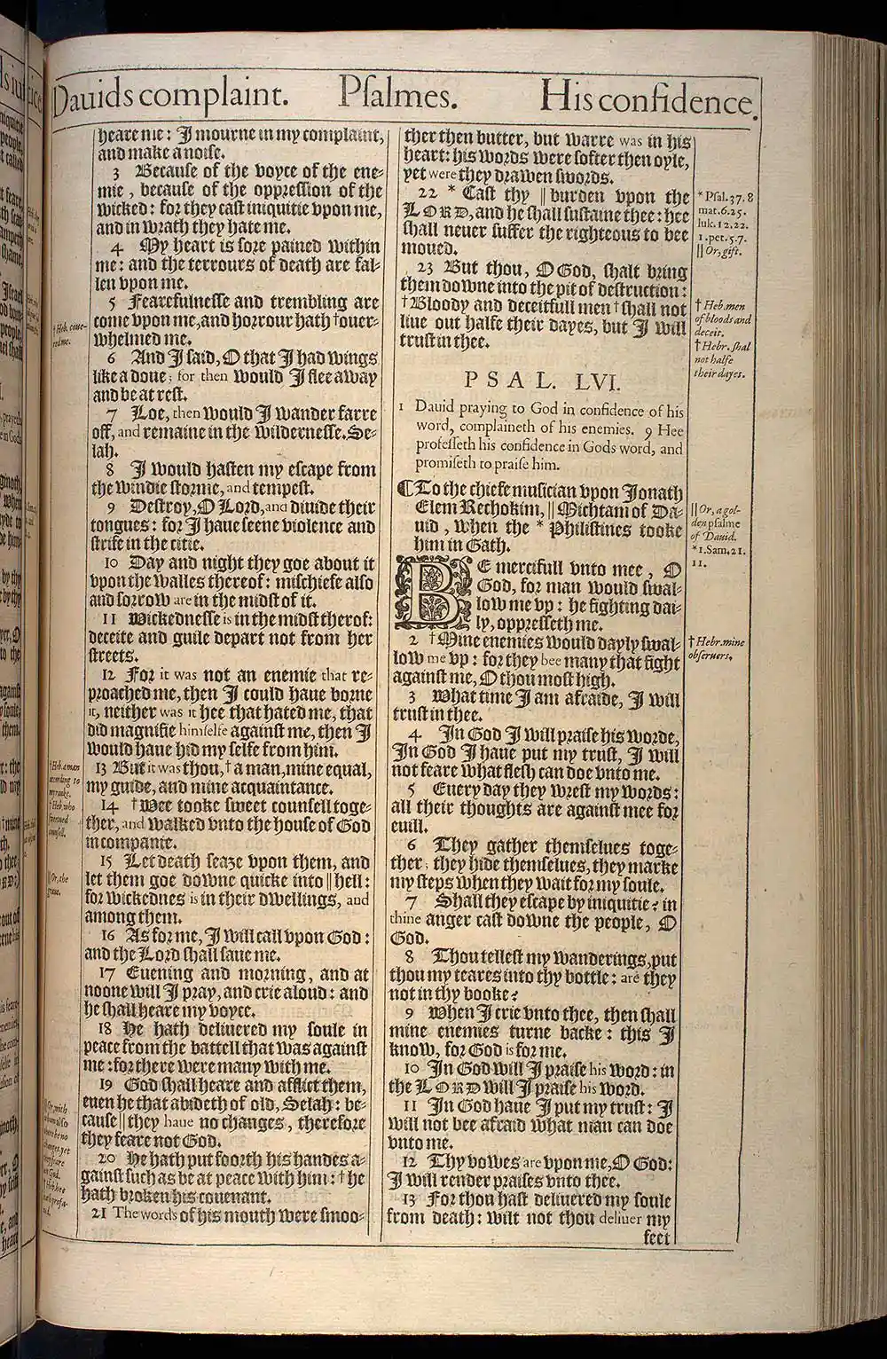 Psalms Chapter 55 Original 1611 KJV Bible Scan