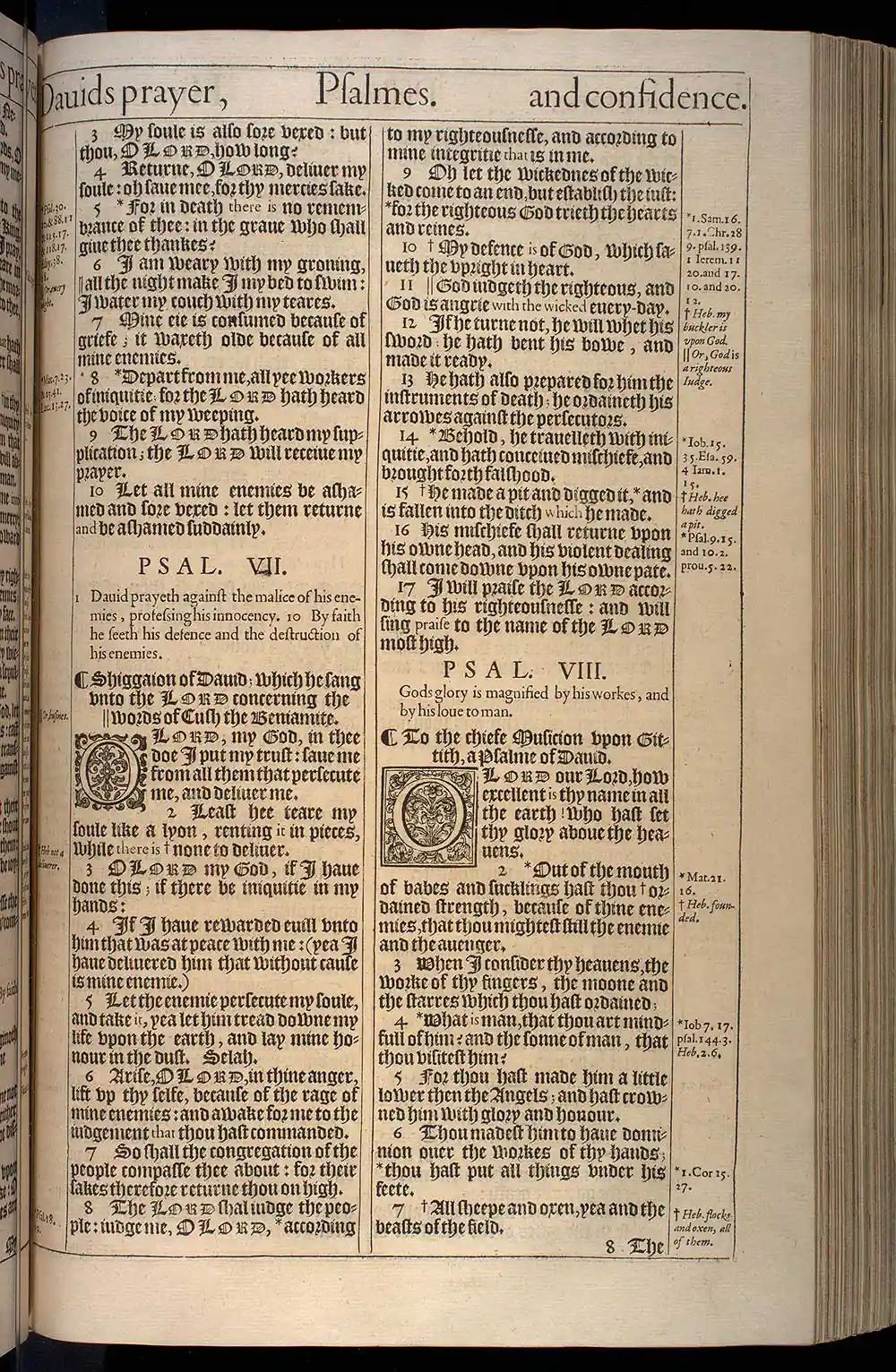 Psalms Chapter 7 Original 1611 KJV Bible Scan