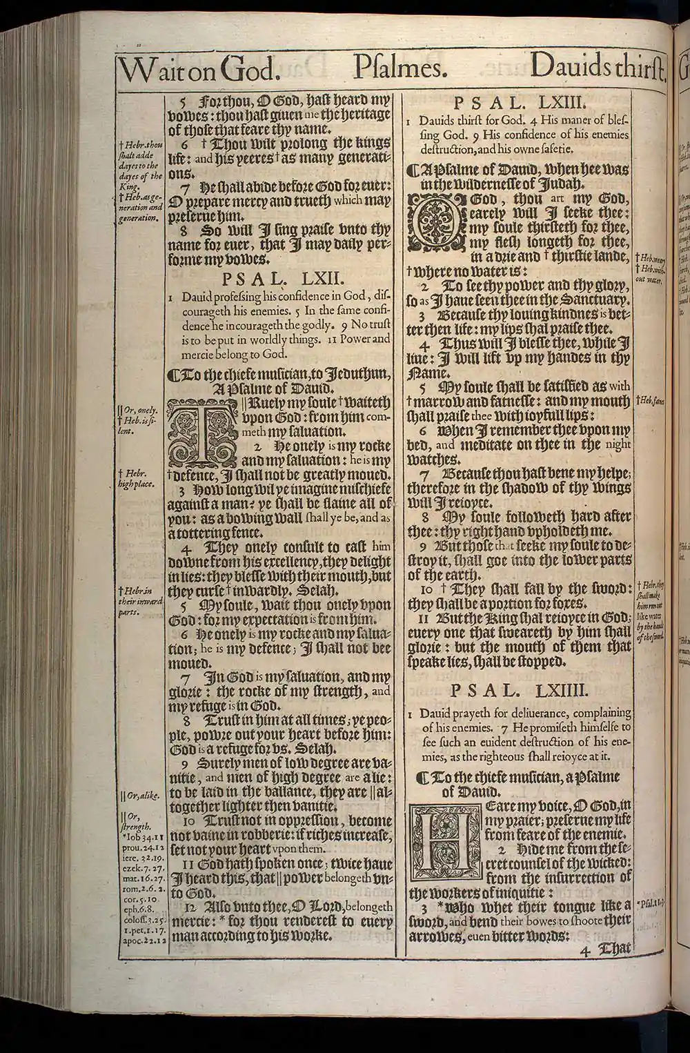 Psalms Chapter 62 Original 1611 KJV Bible Scan