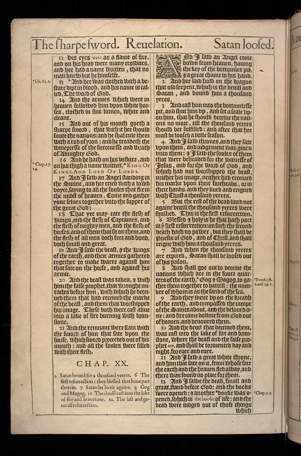 Revelation Chapter 20 Original 1611 KJV Bible Scan