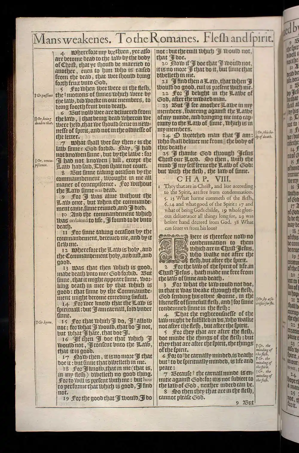 Romans Chapter 8 Original 1611 KJV Bible Scan