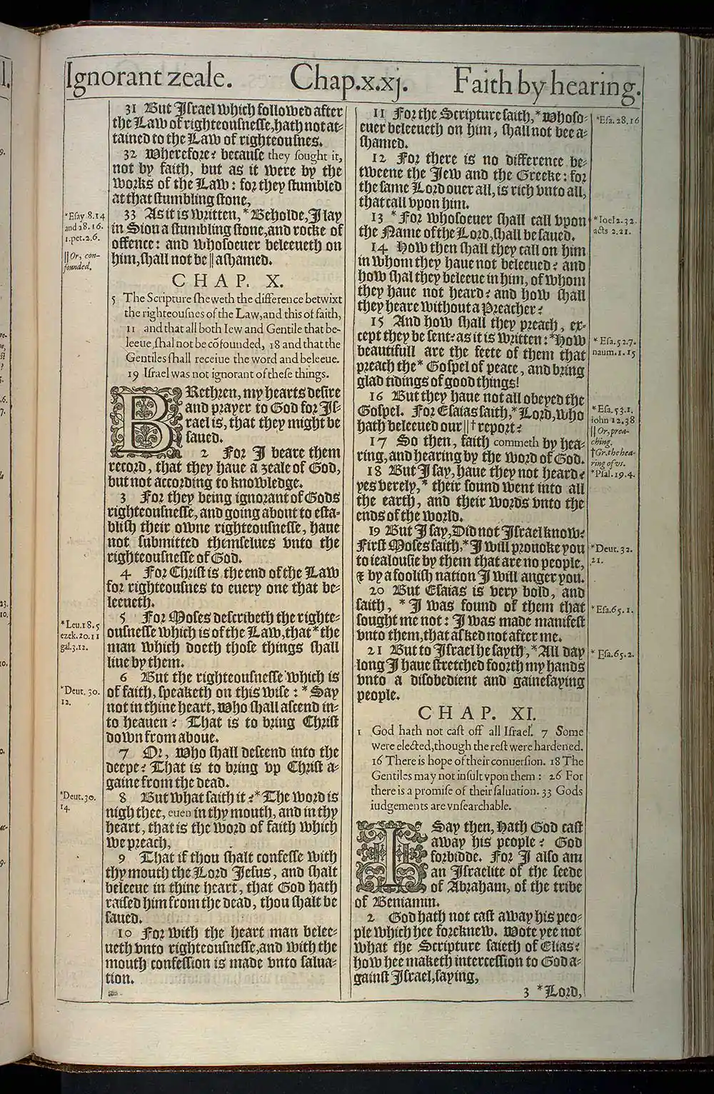 Romans Chapter 11 Original 1611 KJV Bible Scan