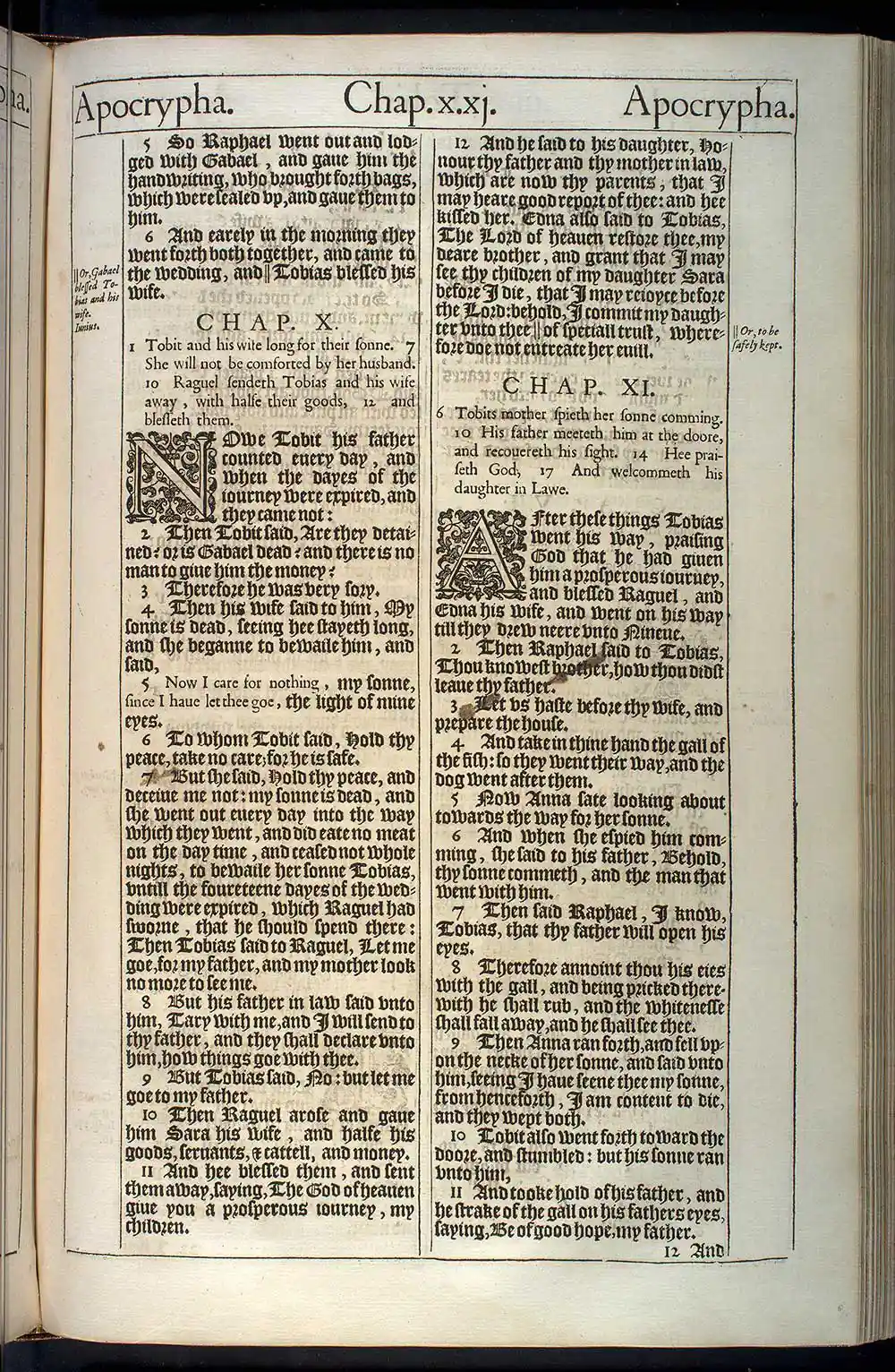 Tobit Chapter 9 Original 1611 KJV Bible Scan