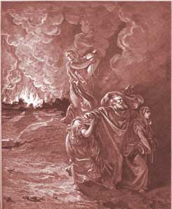 Genesis Chapter 19: Lot Flees as Sodom and Gomorrah Burn