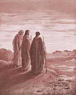 Luke Chapter 24: Jesus and two Disciples going to Emmaus